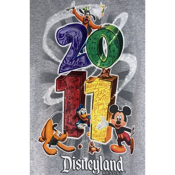 Disneyland Resort Walt Disney World Zip Hoodie Sweatshirt Gray Sz Small Mickey - Picture 2 of 7